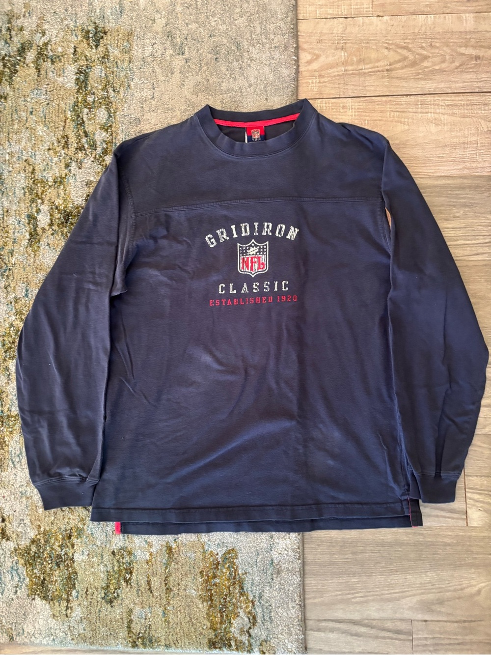 NFL y2k navy blue ngl gridiron long sleeve t shirt